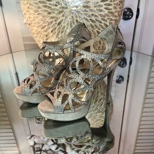 Nude Bling Cut-Out Heels